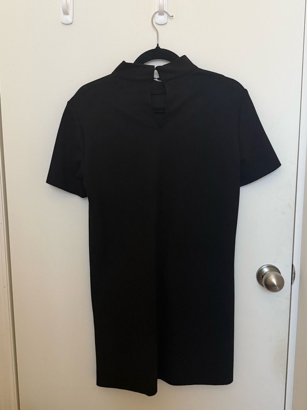Zara Black Short Sleeve Mock Neck Dress